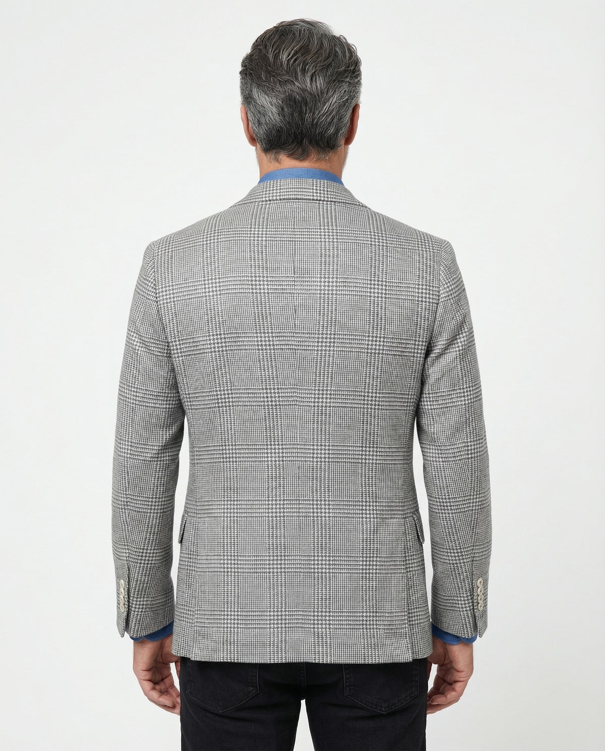 BRUNELLO CUCINELLI MEN'S GREY WOOL BLEND BLAZER