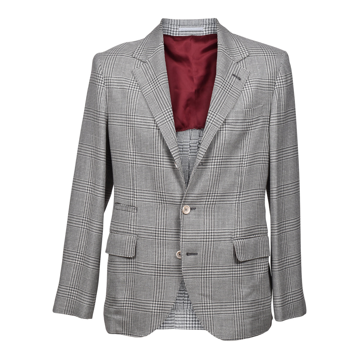 BRUNELLO CUCINELLI MEN'S GREY WOOL BLEND BLAZER