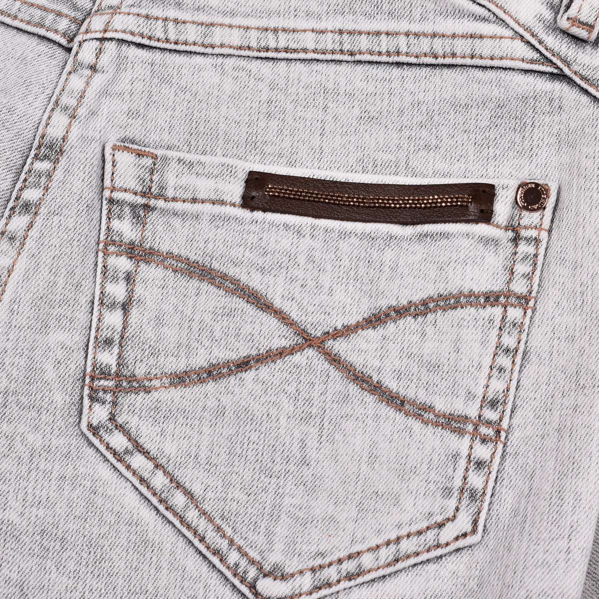 BRUNELLO CUCINELLI WOMEN'S LIGHT GREY SKINNY DENIM TROUSERS