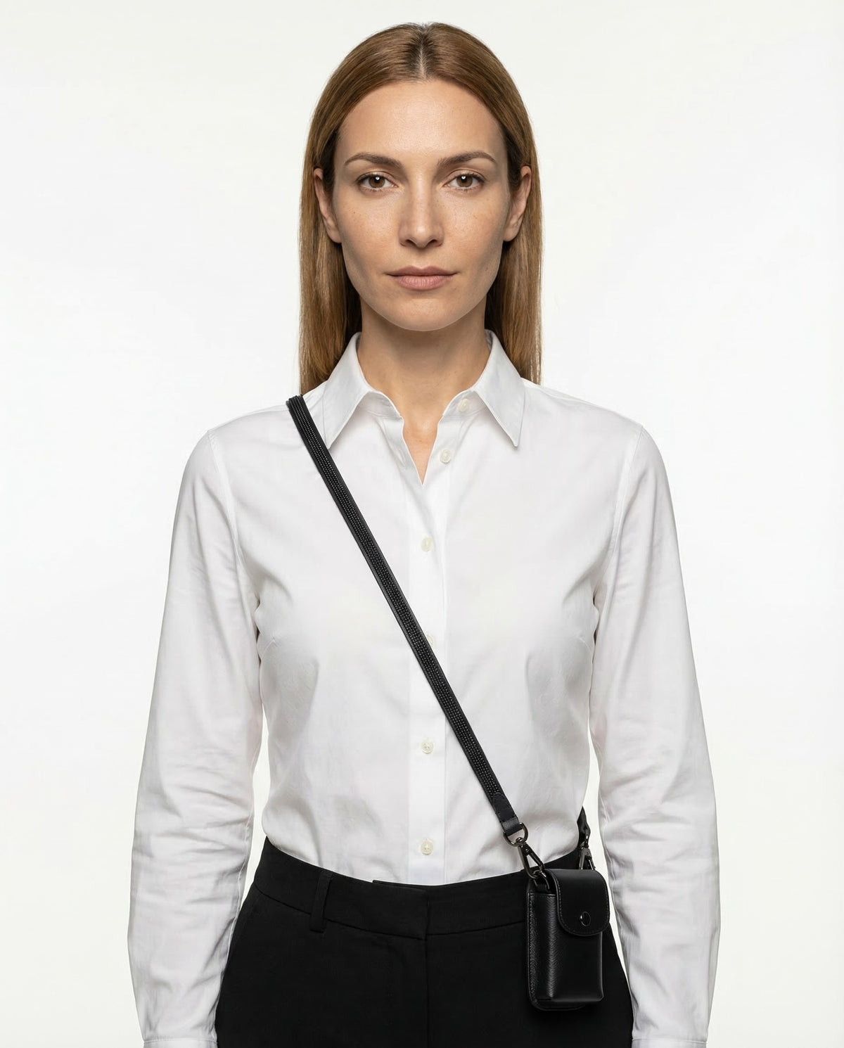 BRUNELLO CUCINELLI WOMEN'S ULTRABLACK LEATHER SHOULDER STRAP ACCESSORY