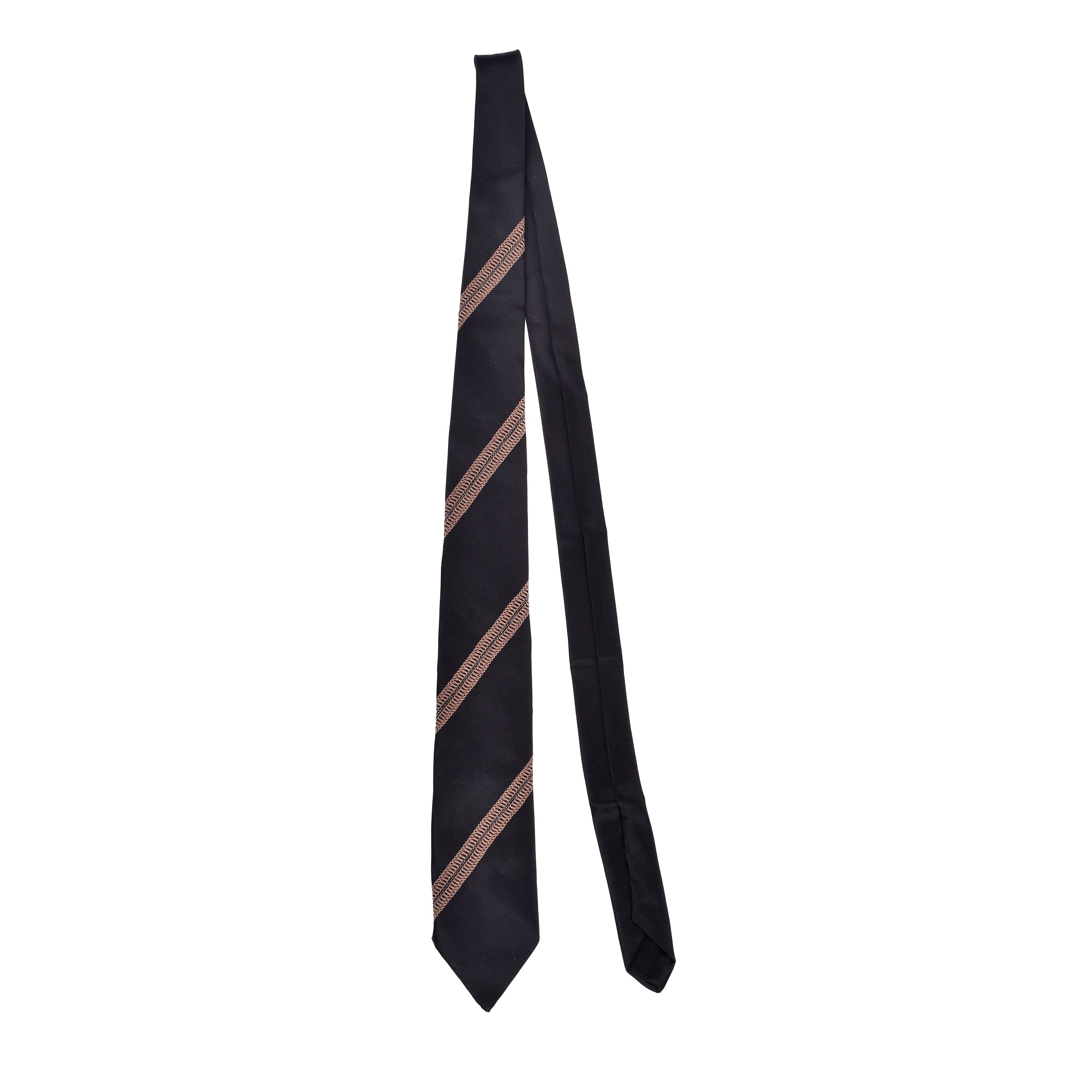 BRUNELLO CUCINELLI WOMEN'S100% NAVY SILK PATTERNED NECK TIE