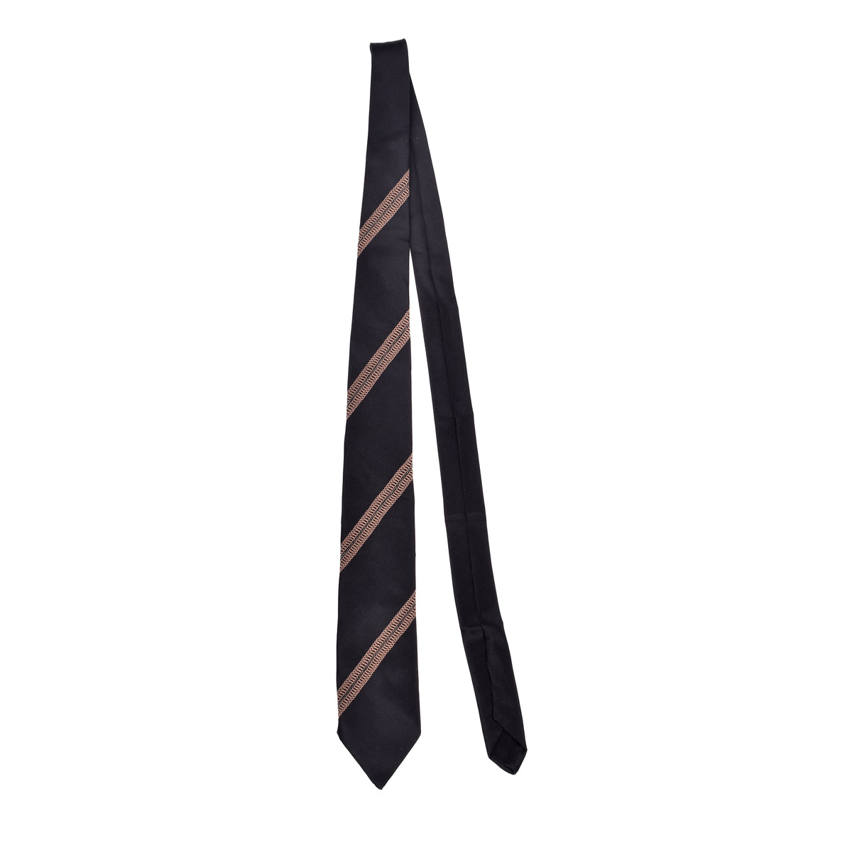 BRUNELLO CUCINELLI WOMEN'S NAVY SILK PATTERNED TIE