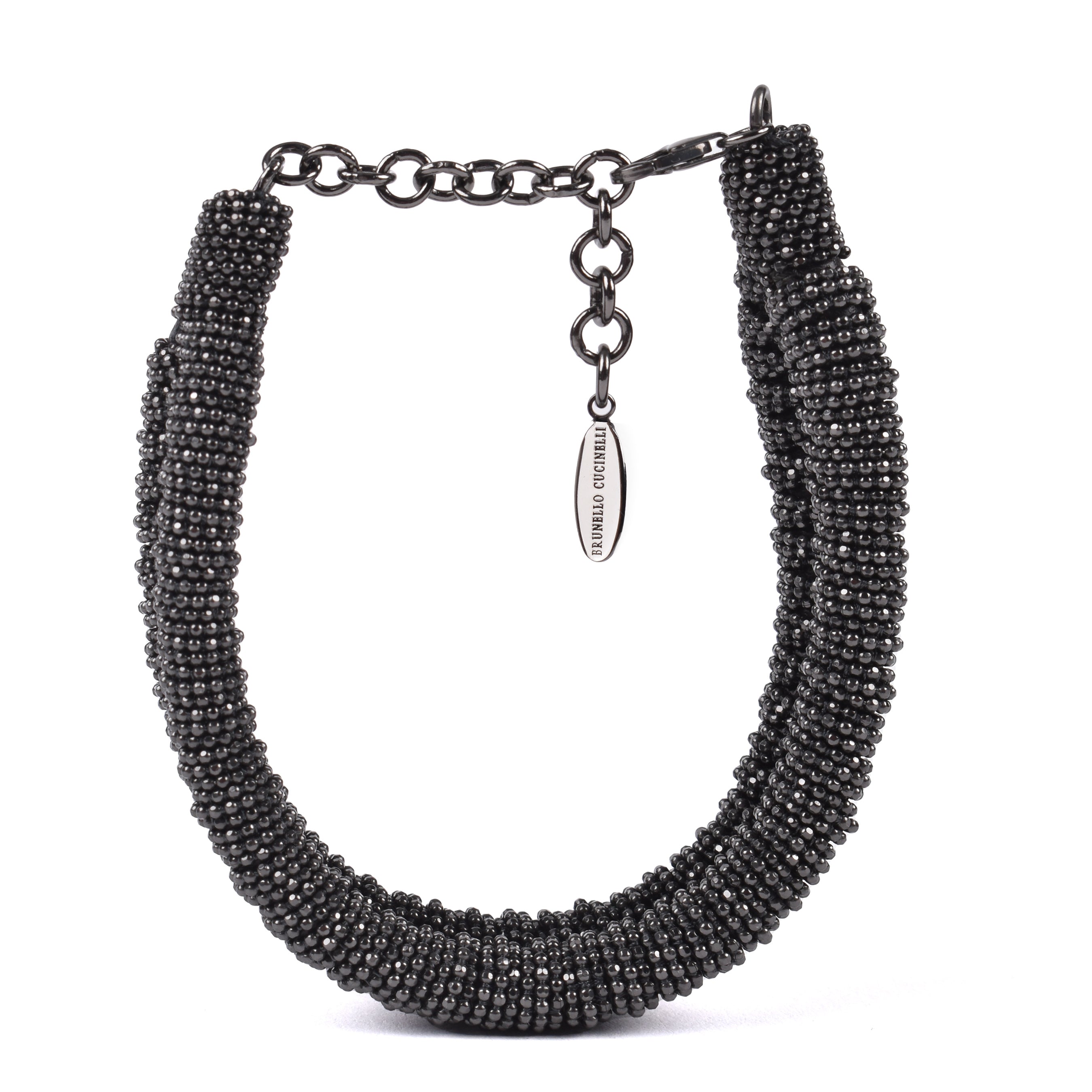 BRUNELLO CUCINELLI WOMEN'S BLACK RUTHENIUM BEAD BRACELET