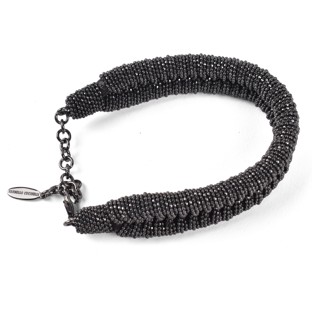 BRUNELLO CUCINELLI WOMEN'S BLACK RUTHENIUM BEAD BRACELET
