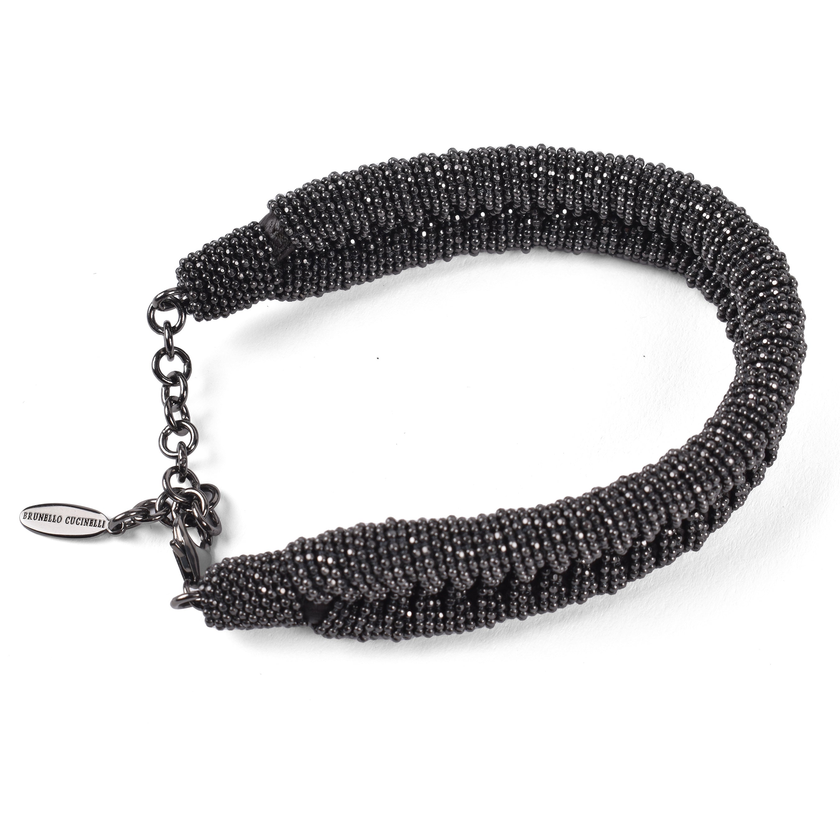 BRUNELLO CUCINELLI WOMEN'S BLACK RUTHENIUM BEAD BRACELET