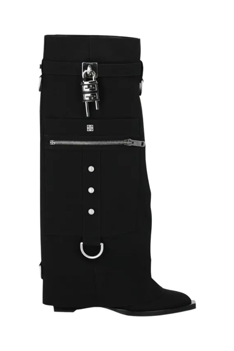 Givenchy Shark Lock Cowboy High Boots 60Mm_Black