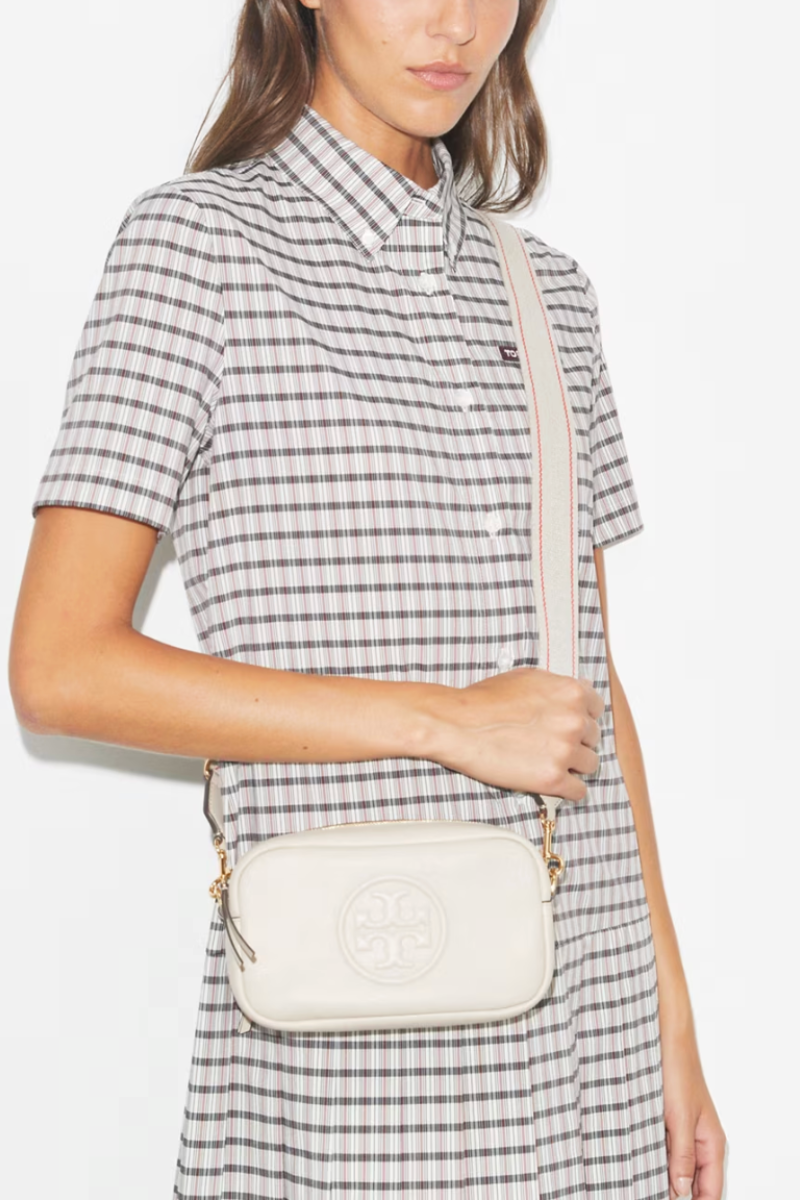 Tory Burch Mini Miller Soft Crossbody Bag – Light Stone