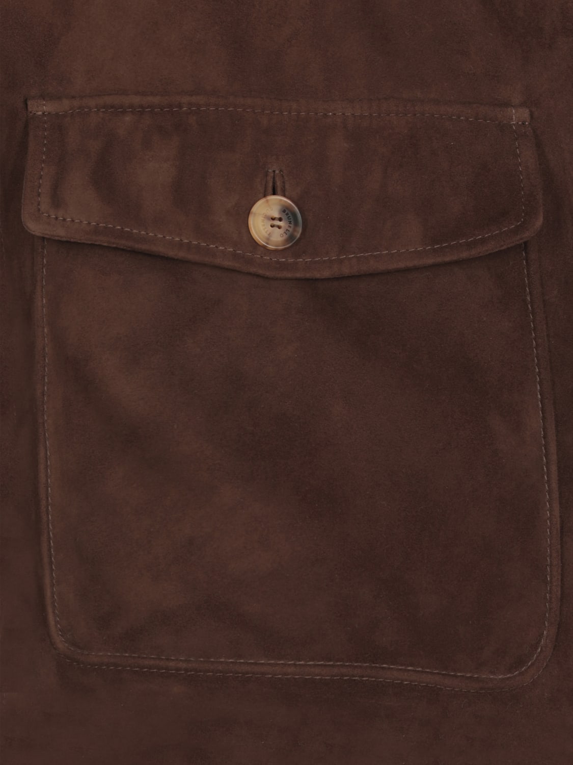 BRUNELLO CUCINELLI MEN'S DARK BROWN SUEDE JACKET