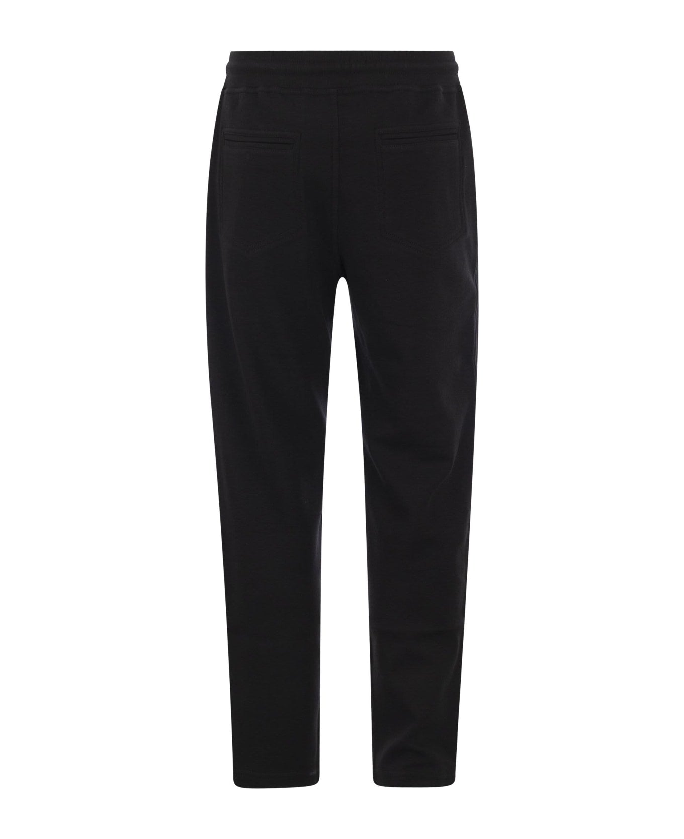 BRUNELLO CUCINELLI MEN'S BLACK TAILORED DRAWSTRING TROUSERS