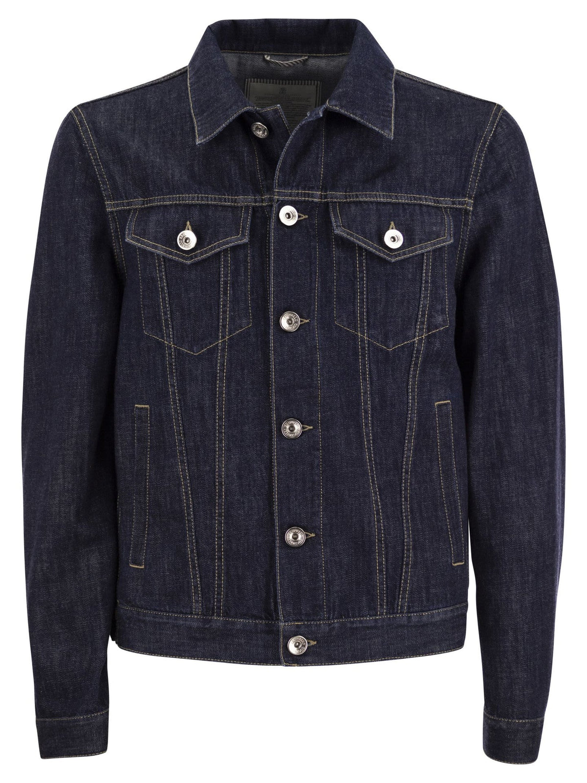 BRUNELLO CUCINELLI MEN'S DARK BLUE DENIM JACKET