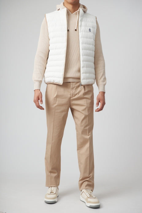 BRUNELLO CUCINELLI MEN'S BEIGE TAILORED TROUSERS