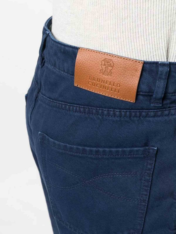 BRUNELLO CUCINELLI MEN'S BLUE TAILORED TROUSERS