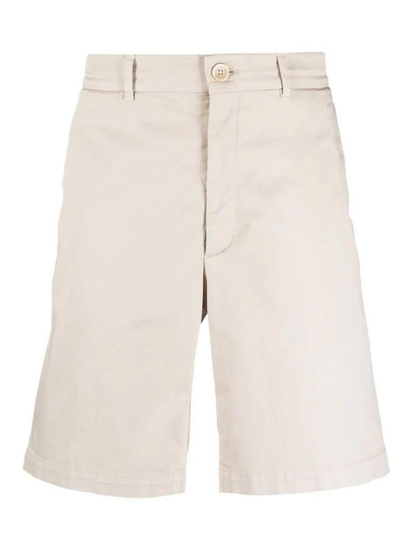 BRUNELLO CUCINELLI MEN'S CREAM TAILORED SHORTS