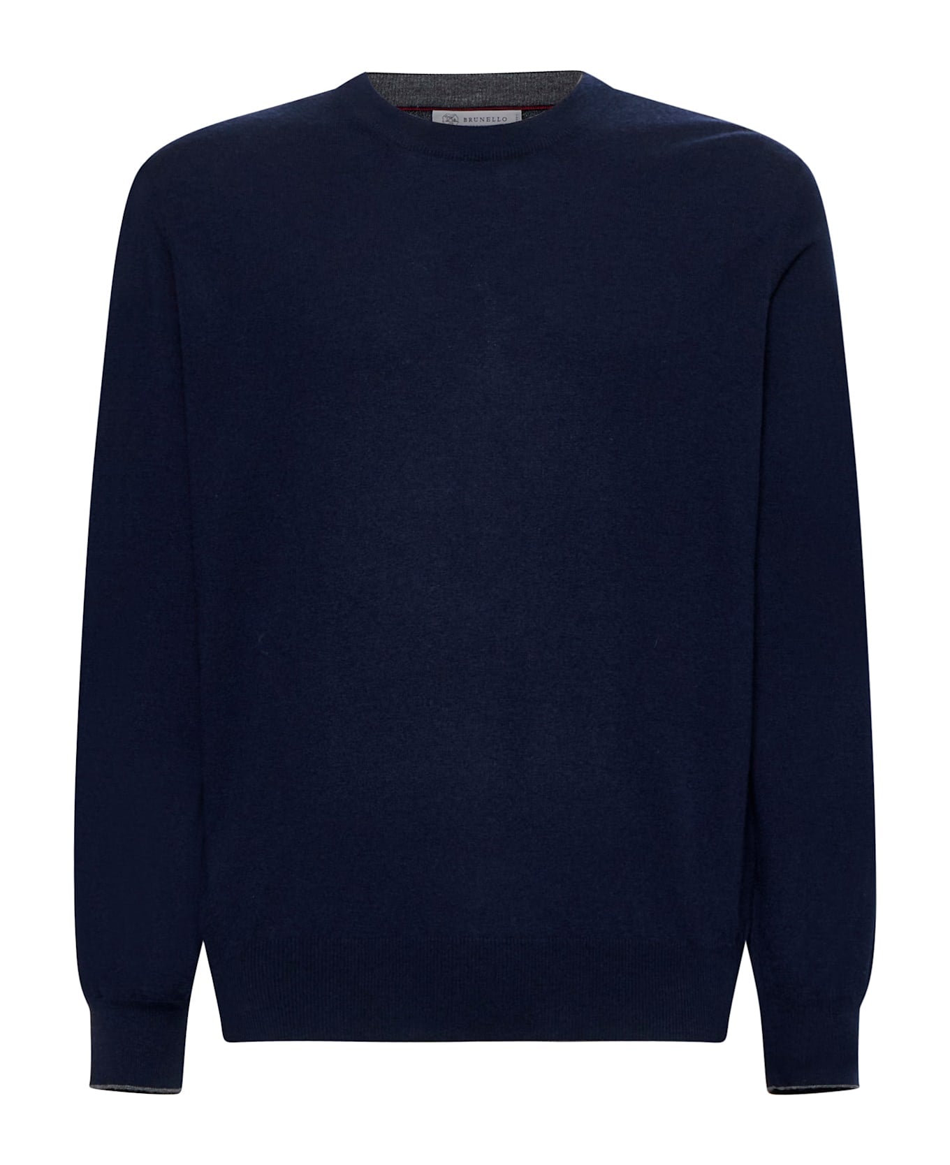 BRUNELLO CUCINELLI MEN'S NAVY CASHMERE CREWNECK SWEATER