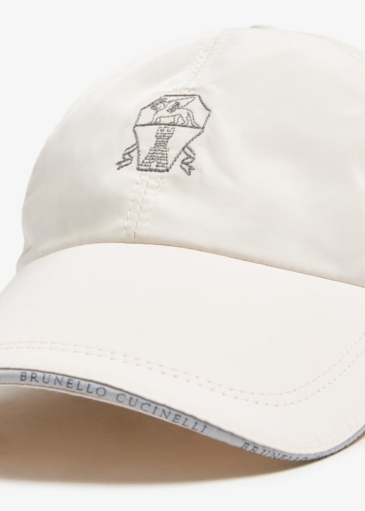 BRUNELLO CUCINELLI MEN'S IVORY AND GREY BASEBALL CAP