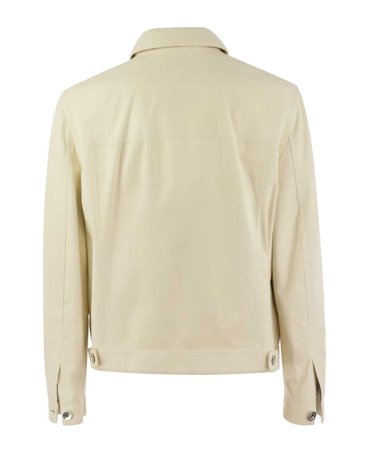 BRUNELLO CUCINELLI MEN'S CREAM TAILORED COTTON JACKET