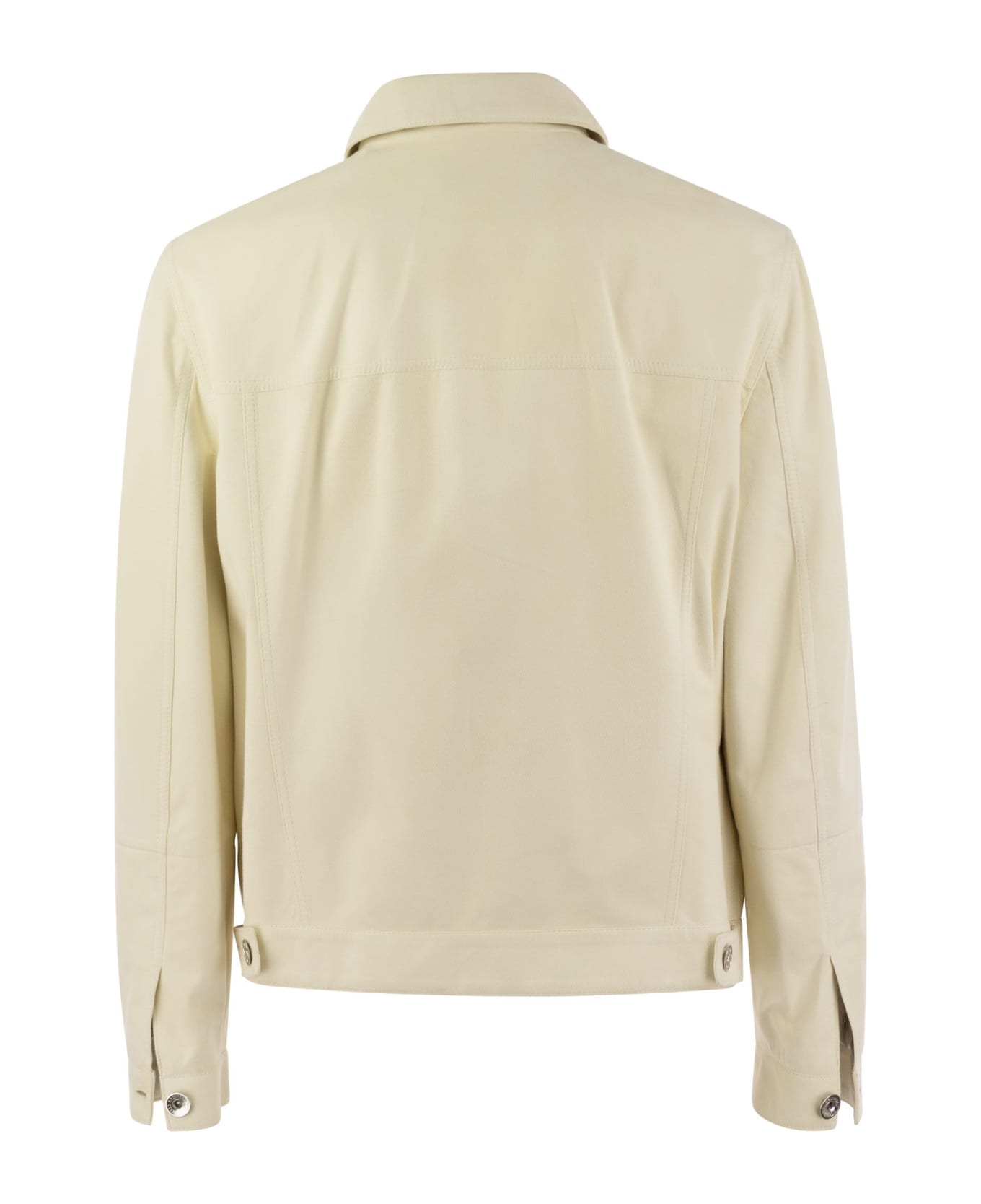 BRUNELLO CUCINELLI MEN'S CREAM TAILORED COTTON JACKET