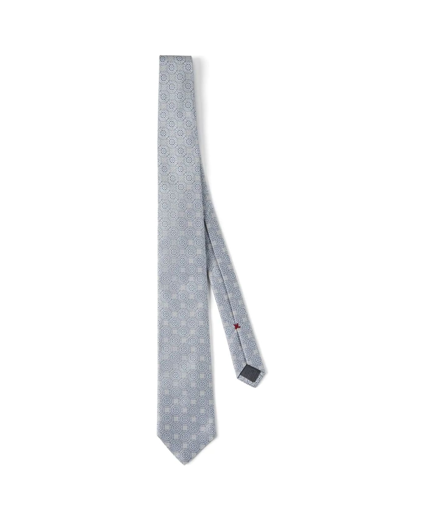 BRUNELLO CUCINELLI MEN'S PEARL SILK PATTERNED TIE