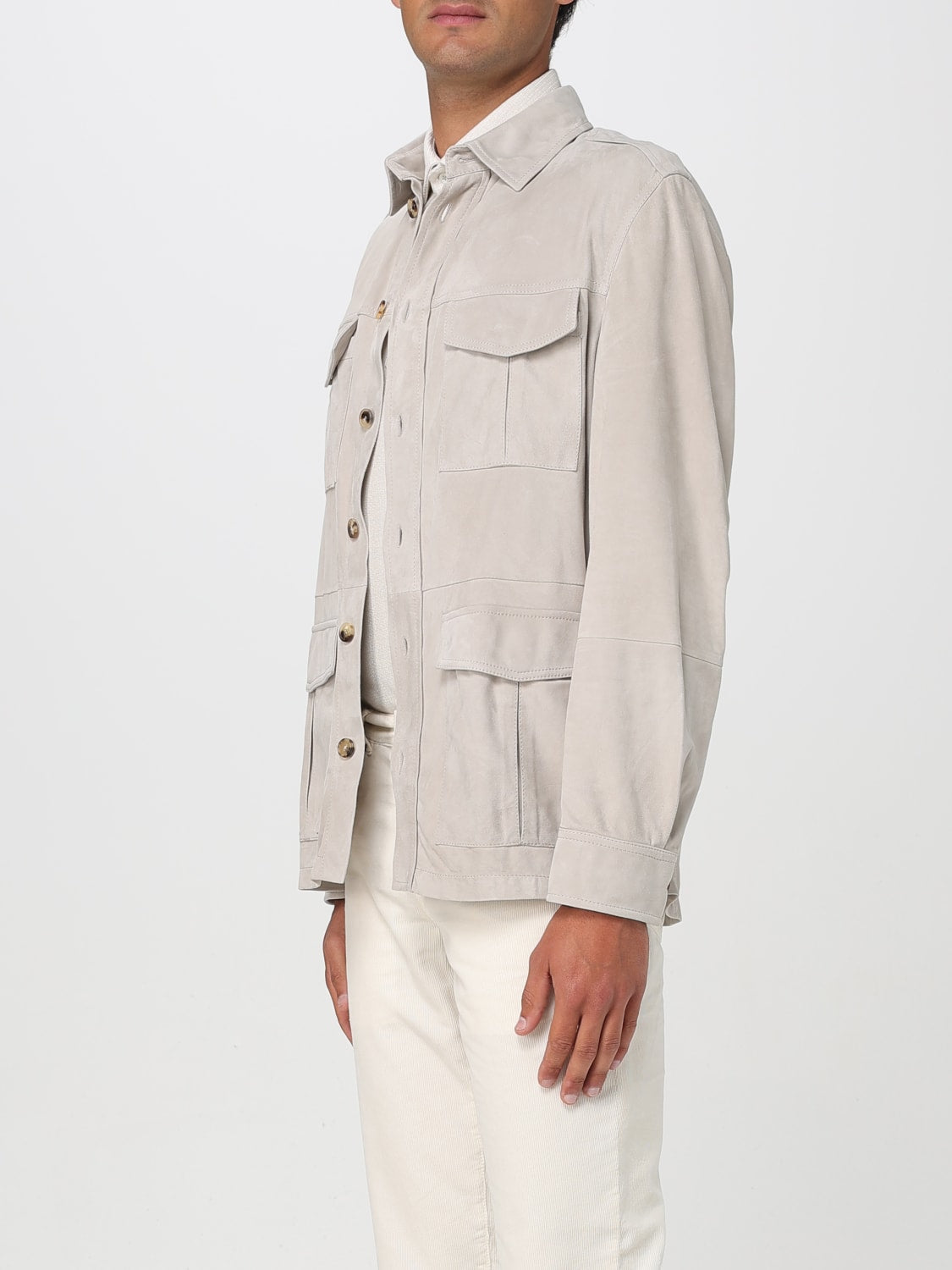 BRUNELLO CUCINELLI MEN'S ROPE SUEDE UTILITY JACKET