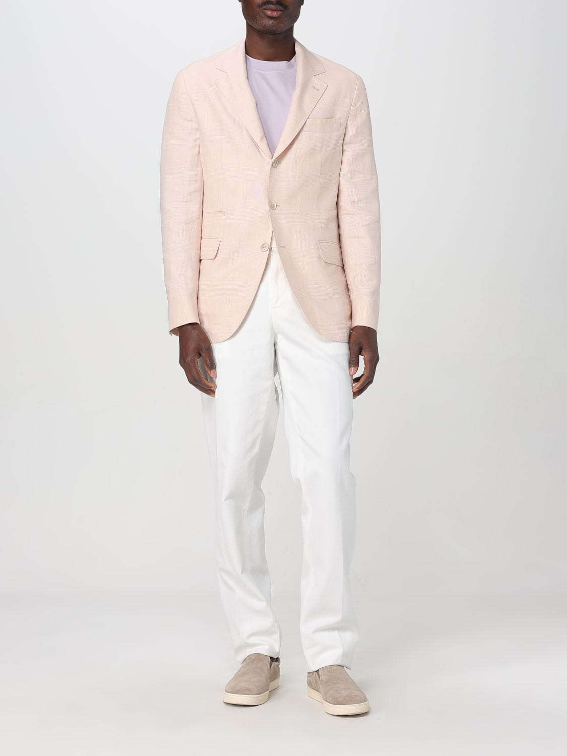 BRUNELLO CUCINELLI MEN'S CHERRY BLOSSOM WOOL LINEN BLAZER