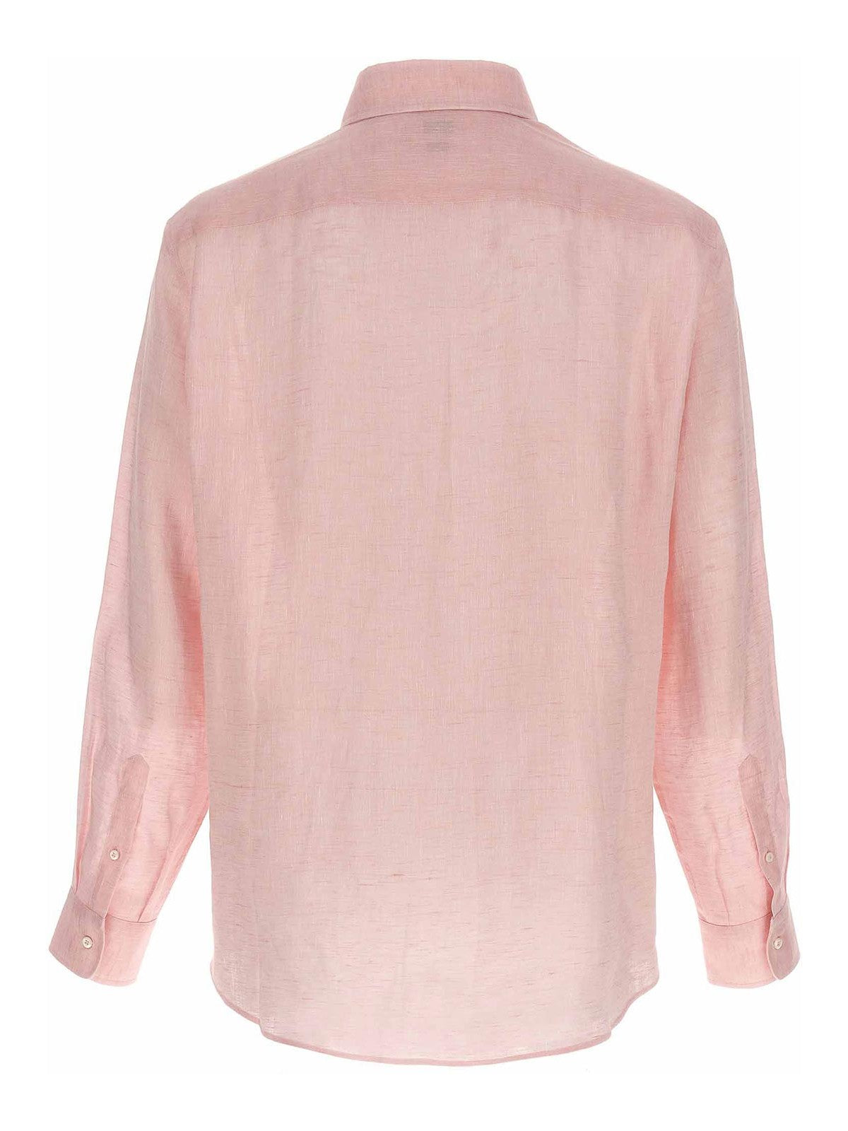 BRUNELLO CUCINELLI MEN'S FLAMINGO LINEN BUTTON-UP SHIRT