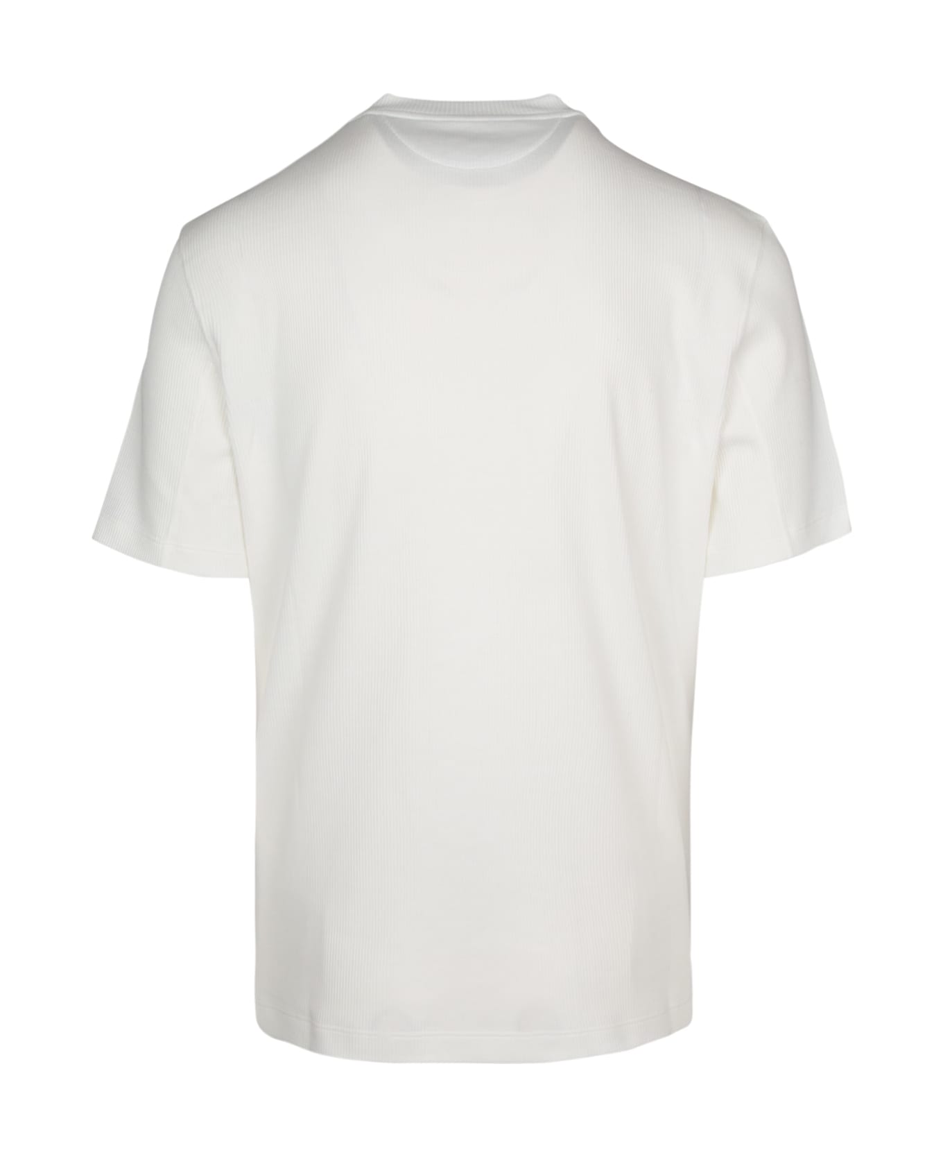 BRUNELLO CUCINELLI MEN'S OFF WHITE COTTON SHORT SLEEVE SHIRT