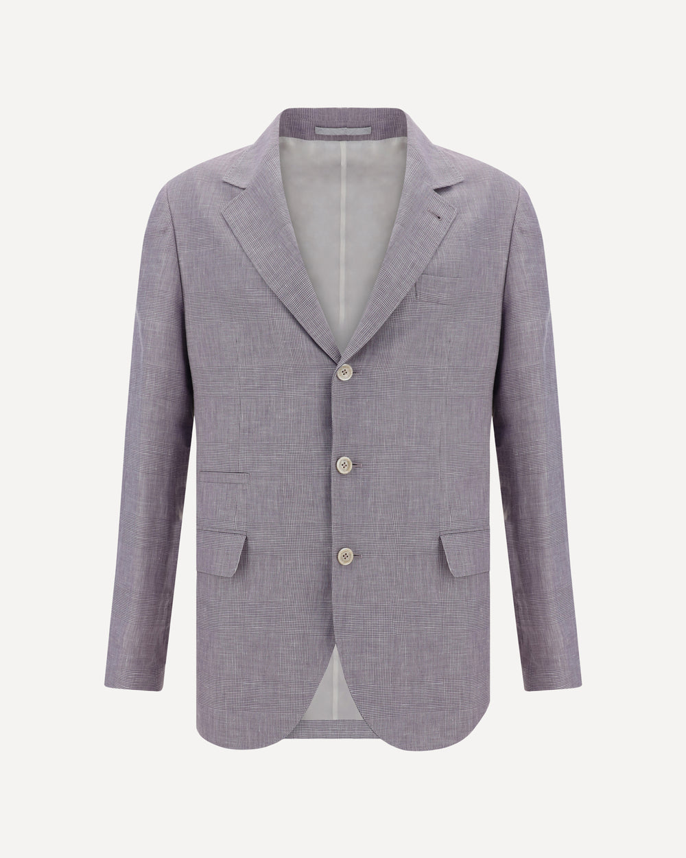 BRUNELLO CUCINELLI MEN'S LAVENDER WOOL LINEN SILK BLAZER