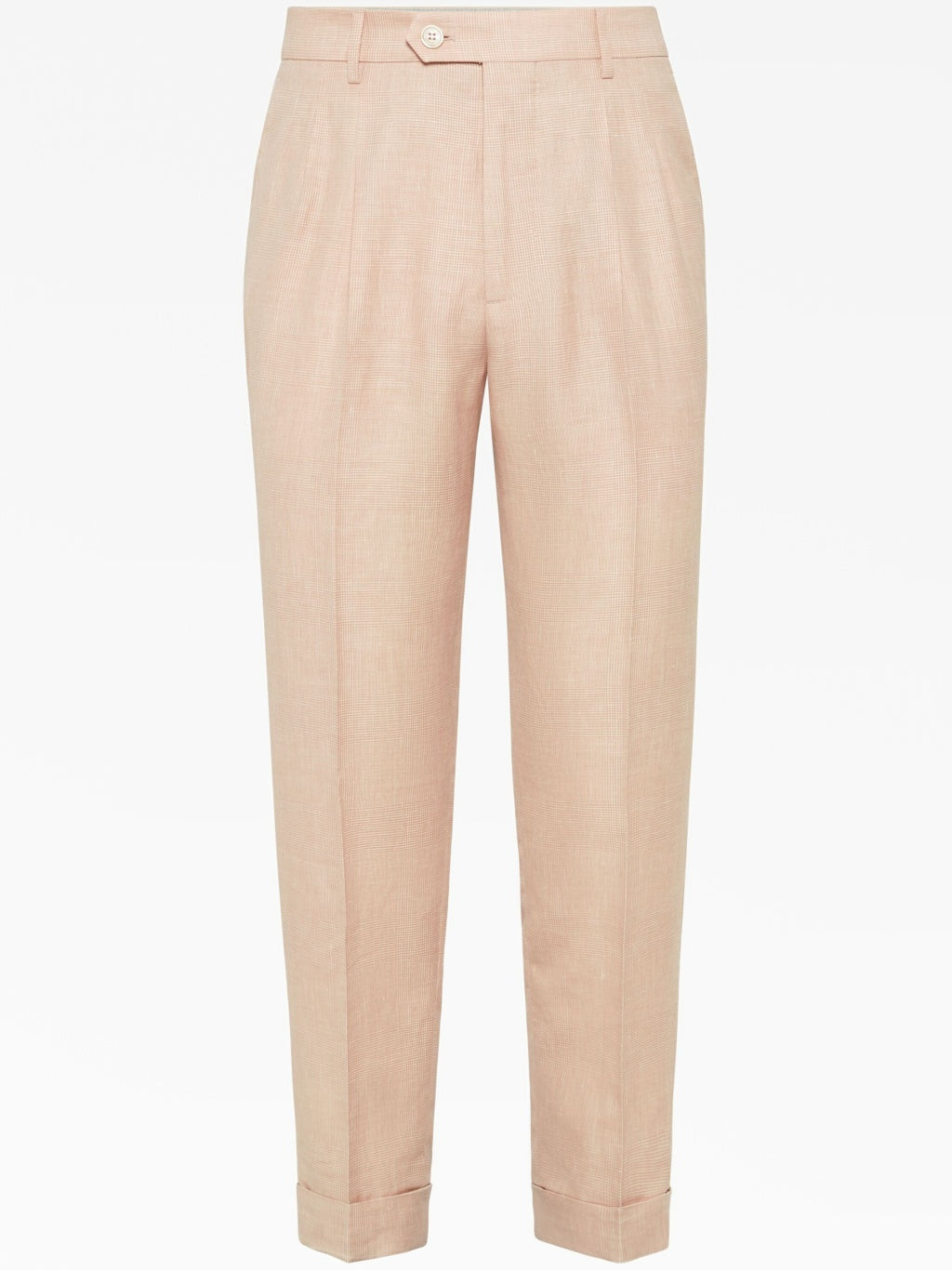 BRUNELLO CUCINELLI MEN'S PAPAYA WOOL LINEN TAILORED TROUSERS