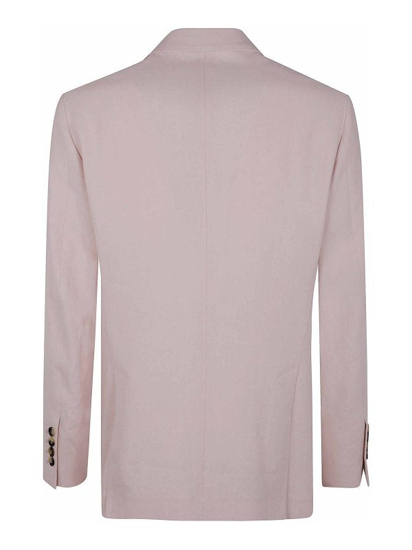BRUNELLO CUCINELLI MEN'S LIGHT PINK LINEN SUIT
