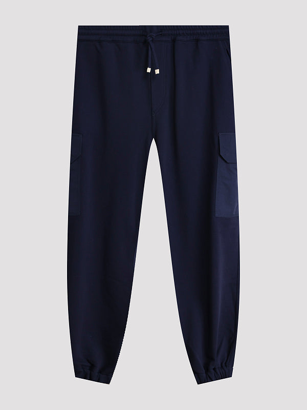 BRUNELLO CUCINELLI MEN'S COBALT TAILORED JOGGER TROUSERS