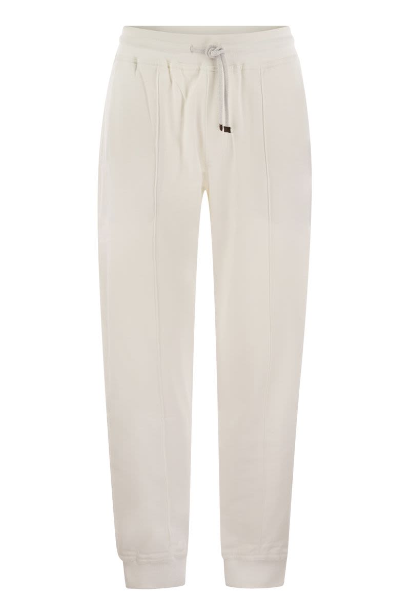 BRUNELLO CUCINELLI MEN'S OFF-WHITE TAILORED JOGGER PANTS