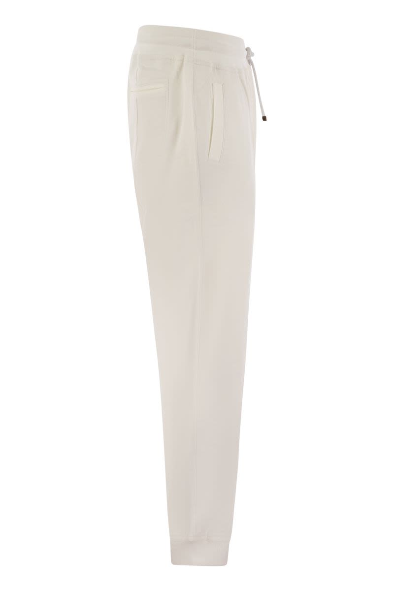 BRUNELLO CUCINELLI MEN'S OFF-WHITE TAILORED JOGGER PANTS
