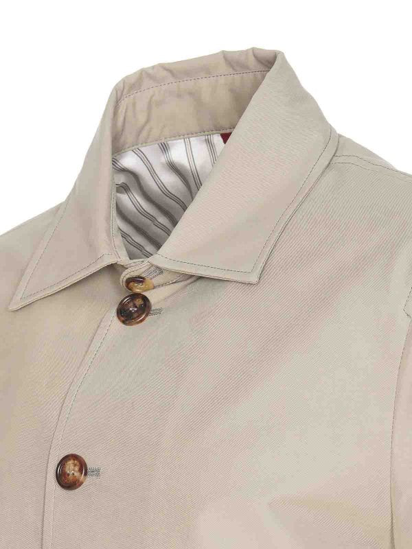 BRUNELLO CUCINELLI MEN'S KHAKI BUTTON-UP JACKET