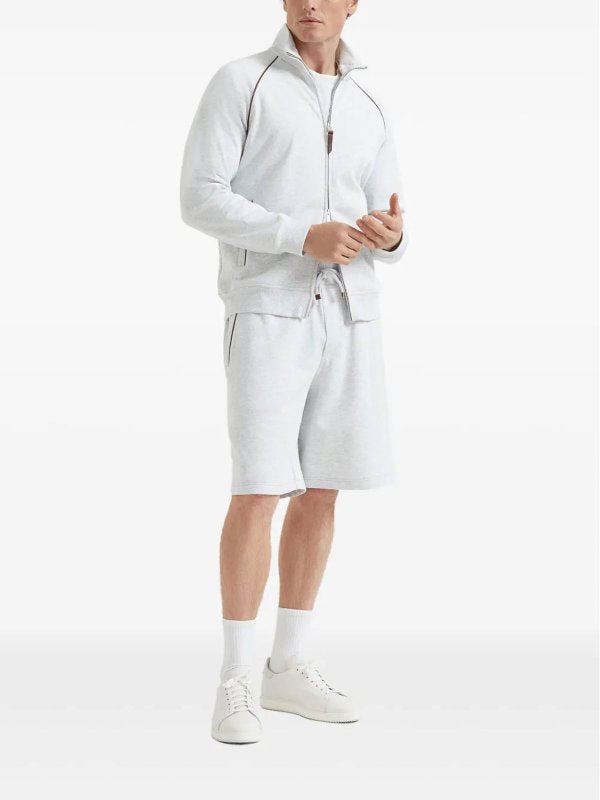 BRUNELLO CUCINELLI MEN'S PEARL ZIP-UP TRACK JACKET