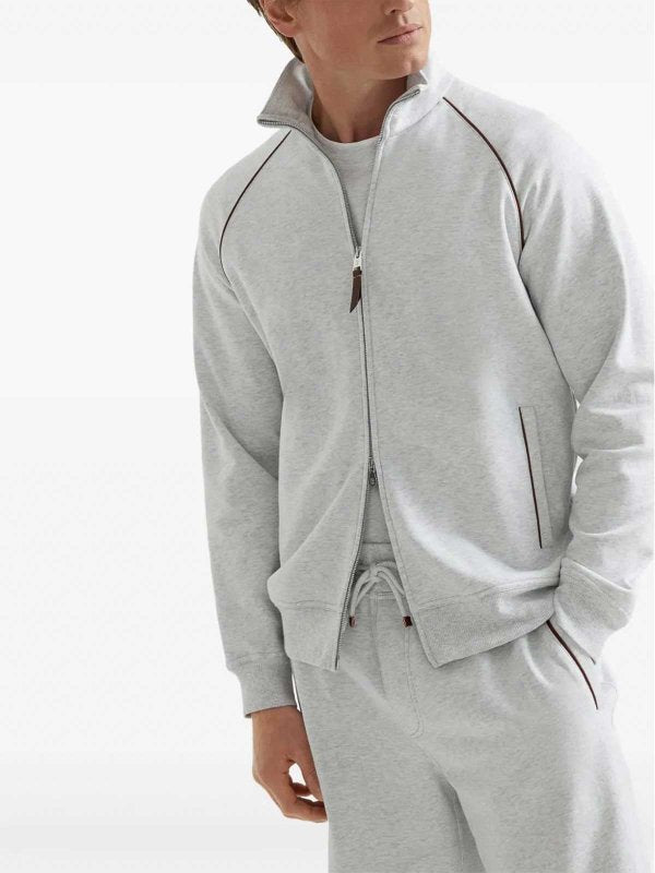 BRUNELLO CUCINELLI MEN'S PEARL ZIP-UP TRACK JACKET