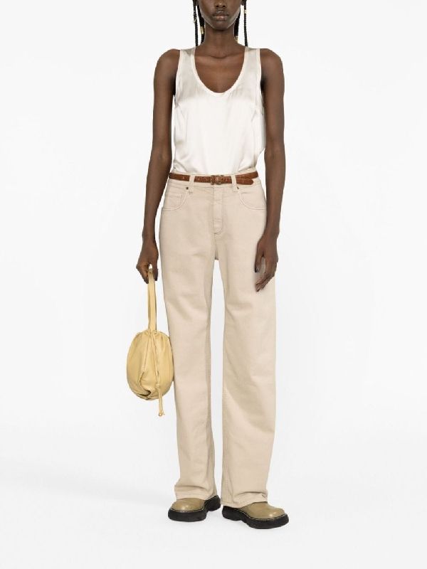BRUNELLO CUCINELLI WOMEN'S IVORY SATIN TANK TOP