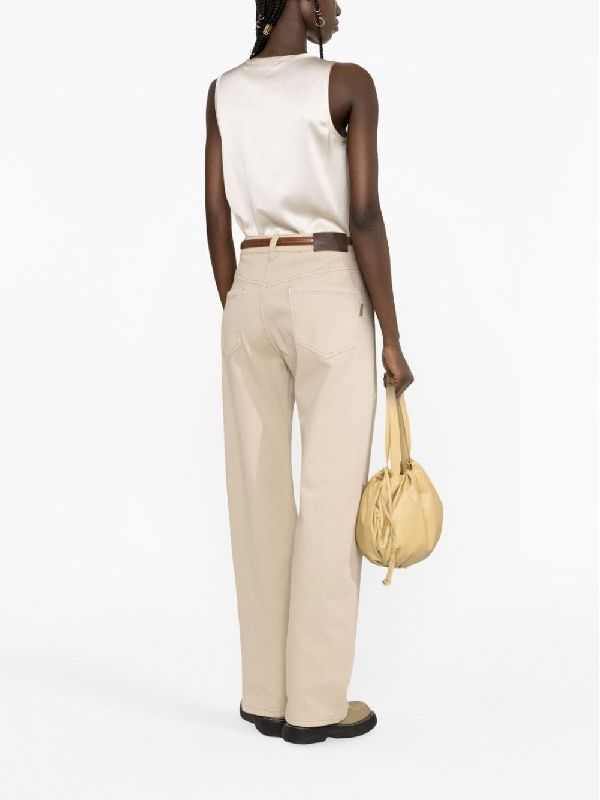 BRUNELLO CUCINELLI WOMEN'S IVORY SATIN TANK TOP