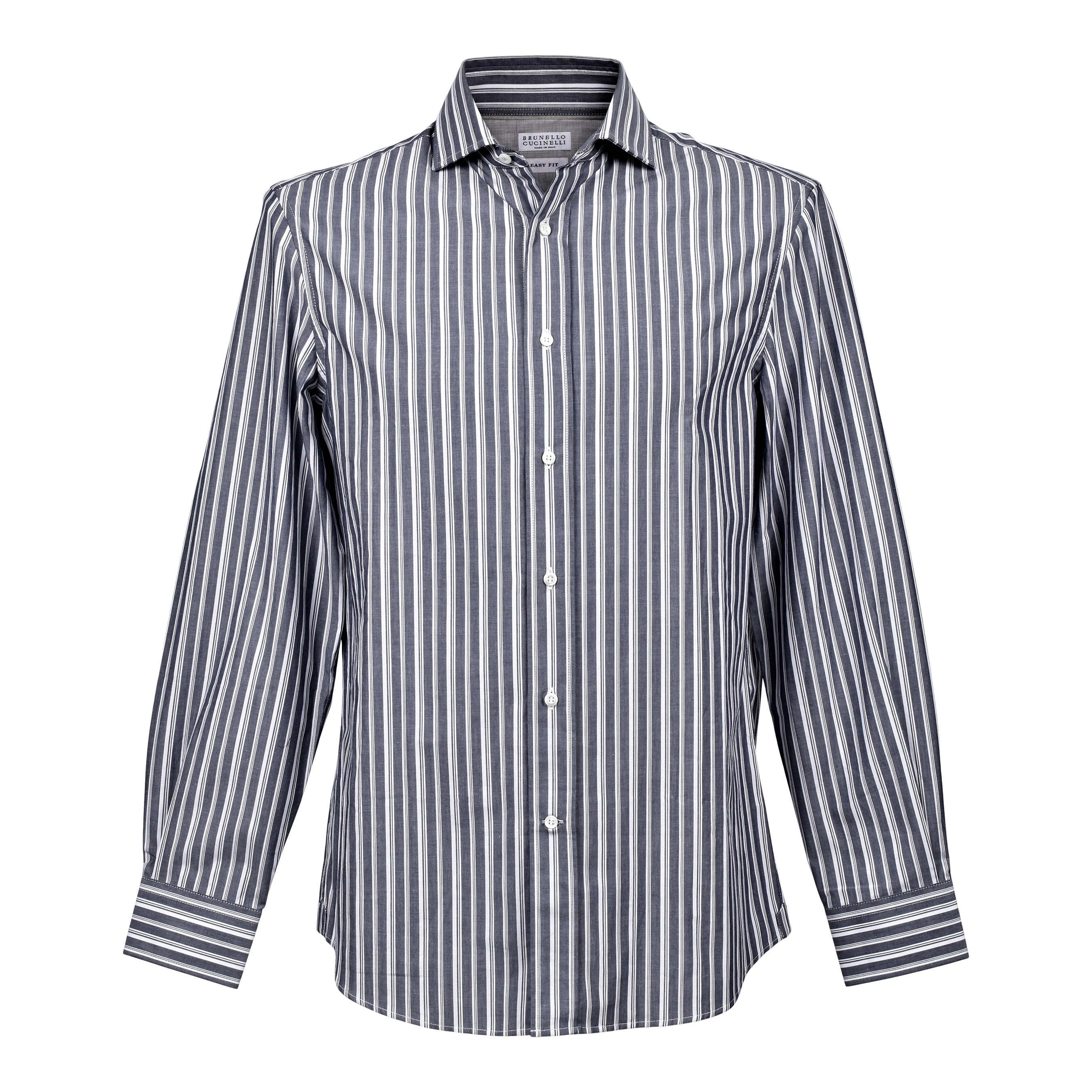 BRUNELLO CUCINELLI MEN'S STRIPED TAILORED SHIRT