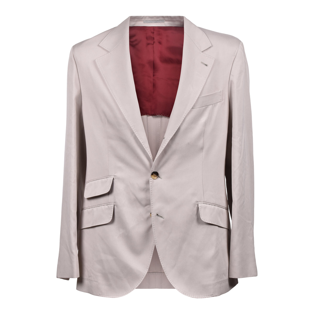 BRUNELLO CUCINELLI MEN'S BEIGE SILK TAILORED SUIT