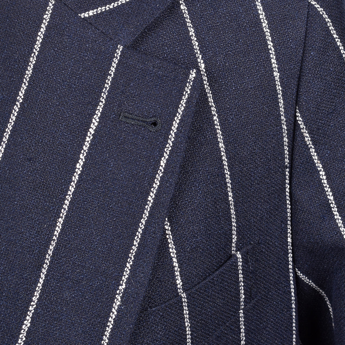 BRUNELLO CUCINELLI MEN'S NAVY STRIPED LINEN SUIT