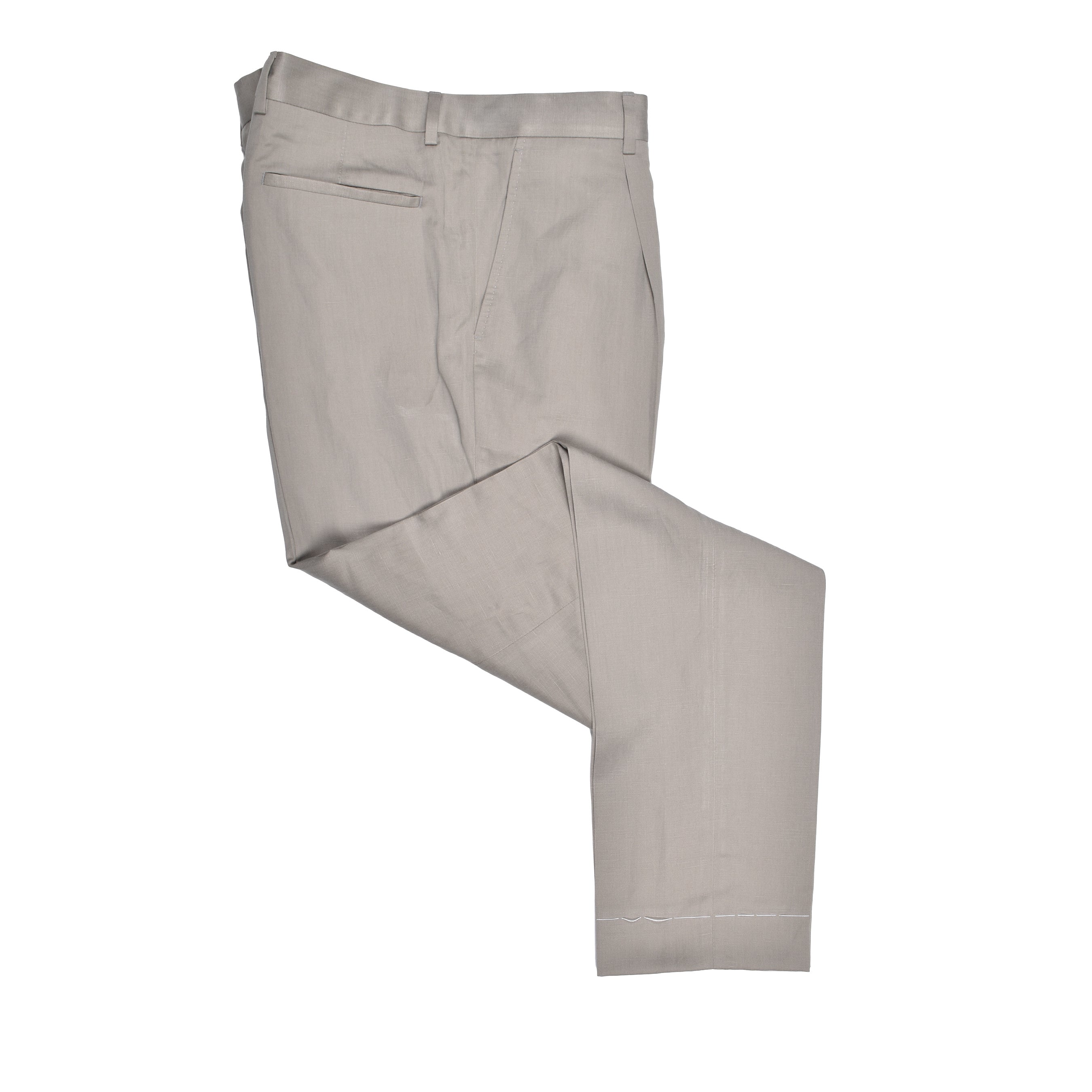 BRUNELLO CUCINELLI MEN'S KHAKI SILK BLEND DOUBLE-BREASTED SUIT
