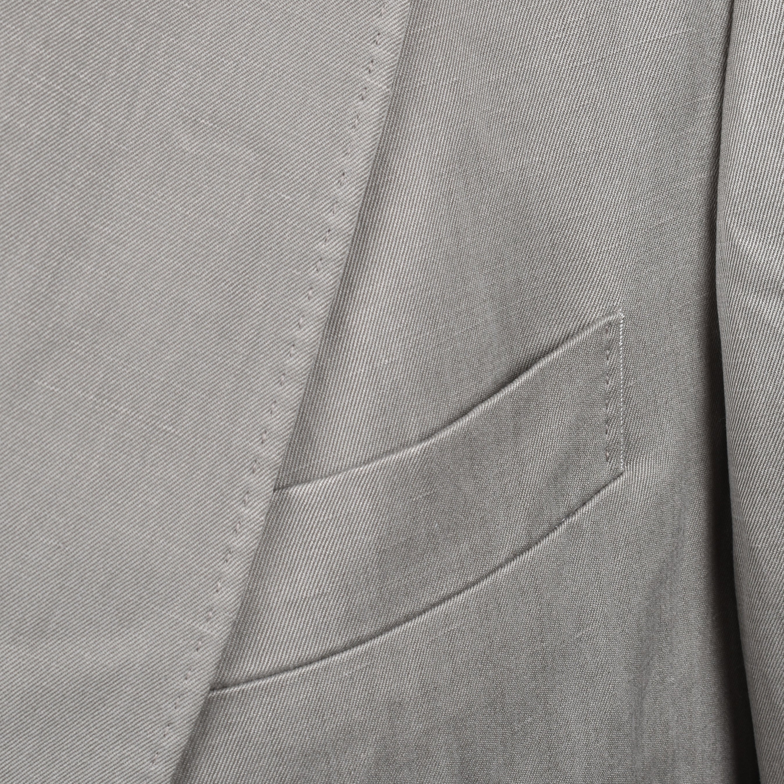 BRUNELLO CUCINELLI MEN'S KHAKI SILK BLEND DOUBLE-BREASTED SUIT