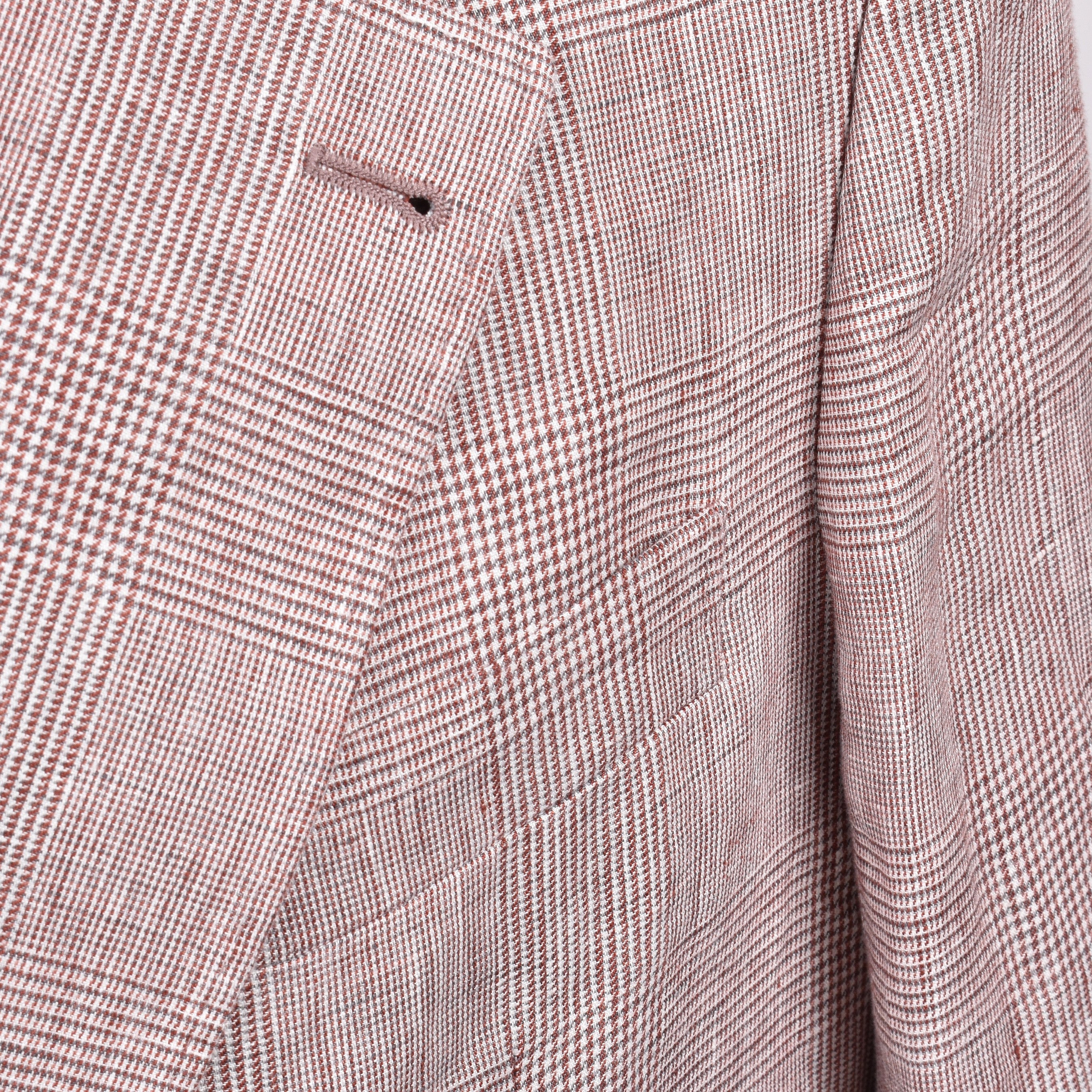 BRUNELLO CUCINELLI MEN'S GREY LINEN THREE-BUTTON SUIT JACKET