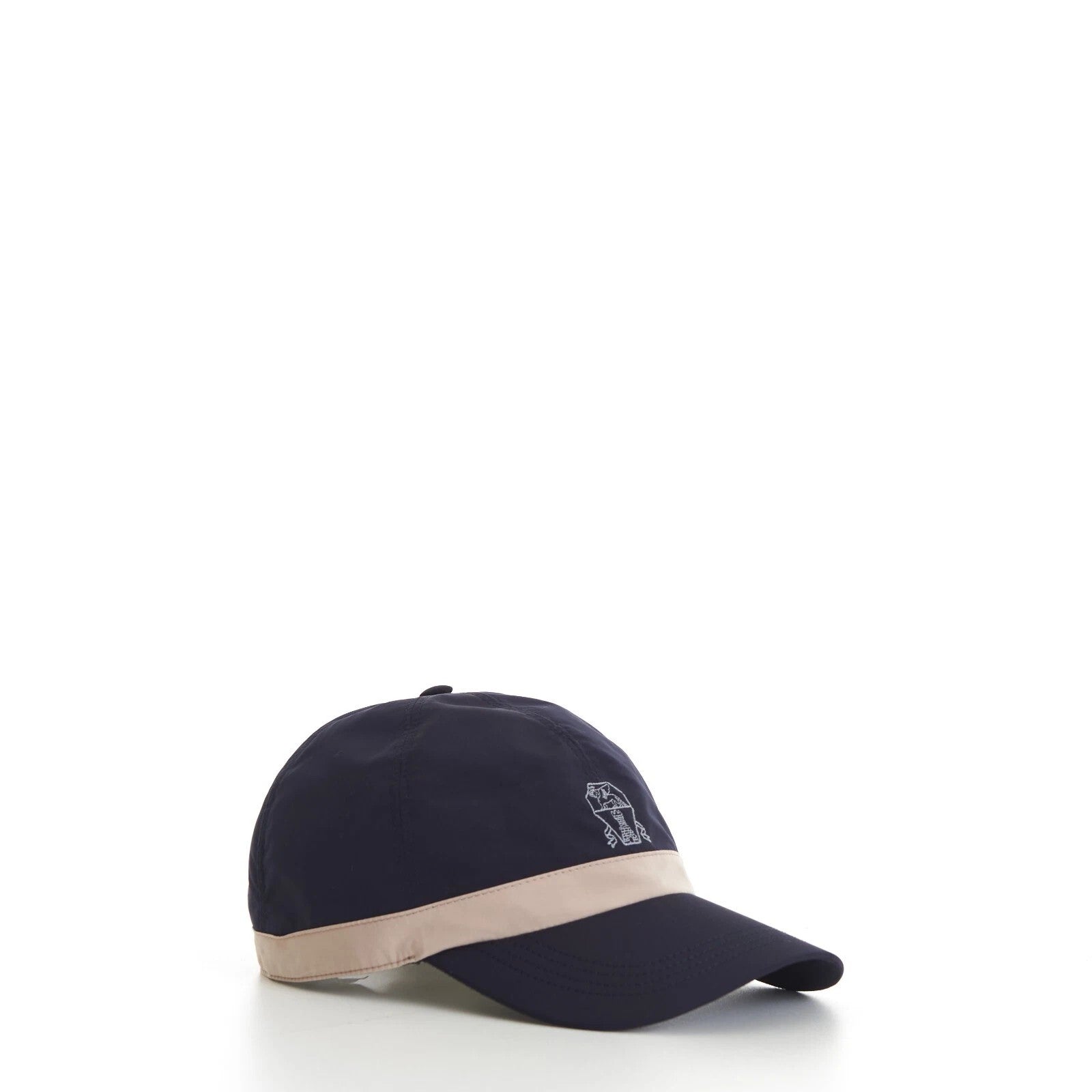 BRUNELLO CUCINELLI MEN'S BLUE BASEBALL CAP WITH EMBROIDERY