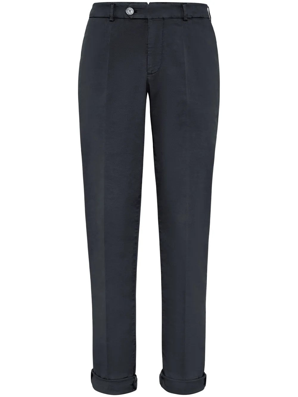 BRUNELLO CUCINELLI MEN'S ANTHRACITE TAILORED TROUSERS WITH CUFFS