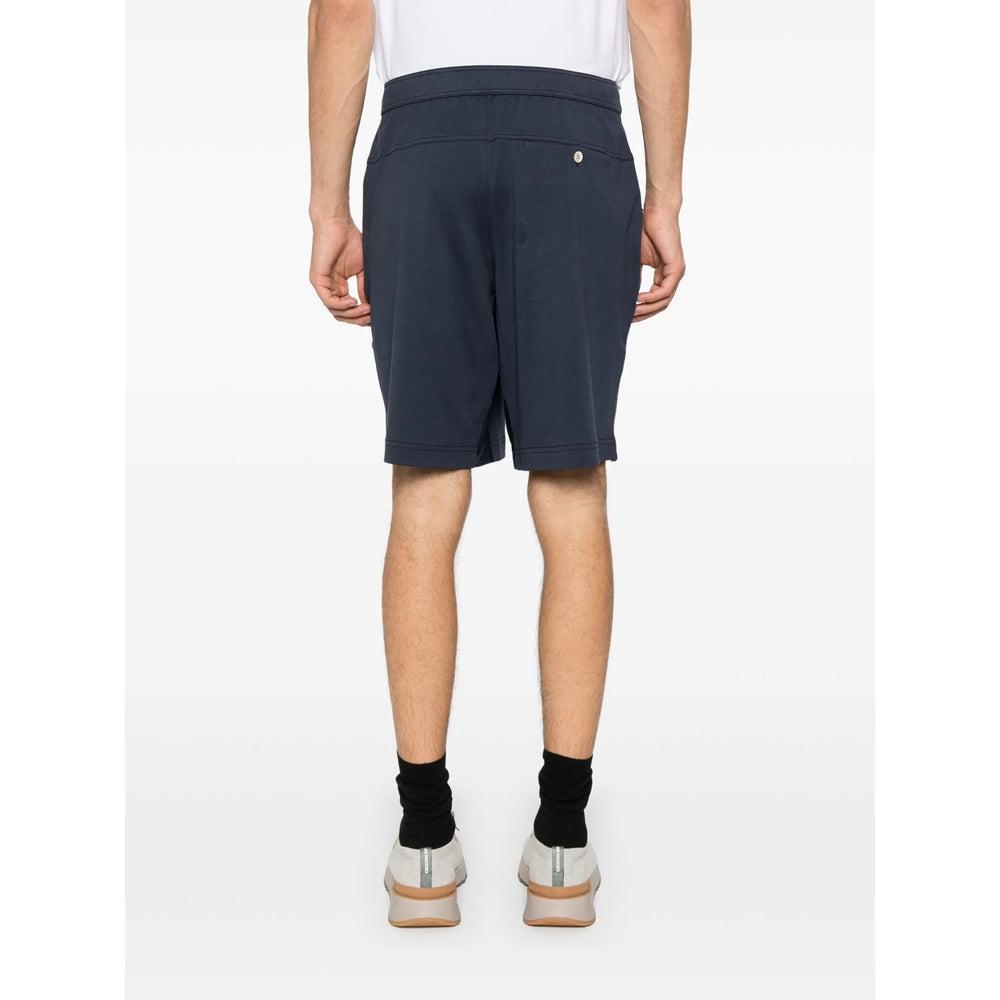 BRUNELLO CUCINELLI MEN'S BLUE TAILORED GYM SHORTS