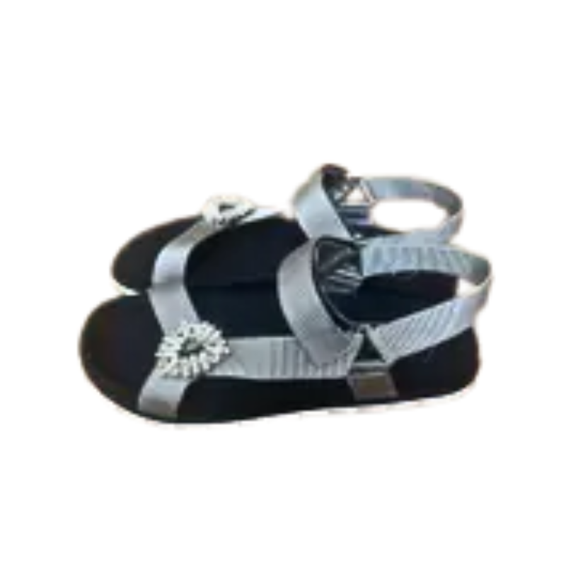 Womens | Roger Vivier Crystal-Embellished Cloth Sandals (Silver/Black)