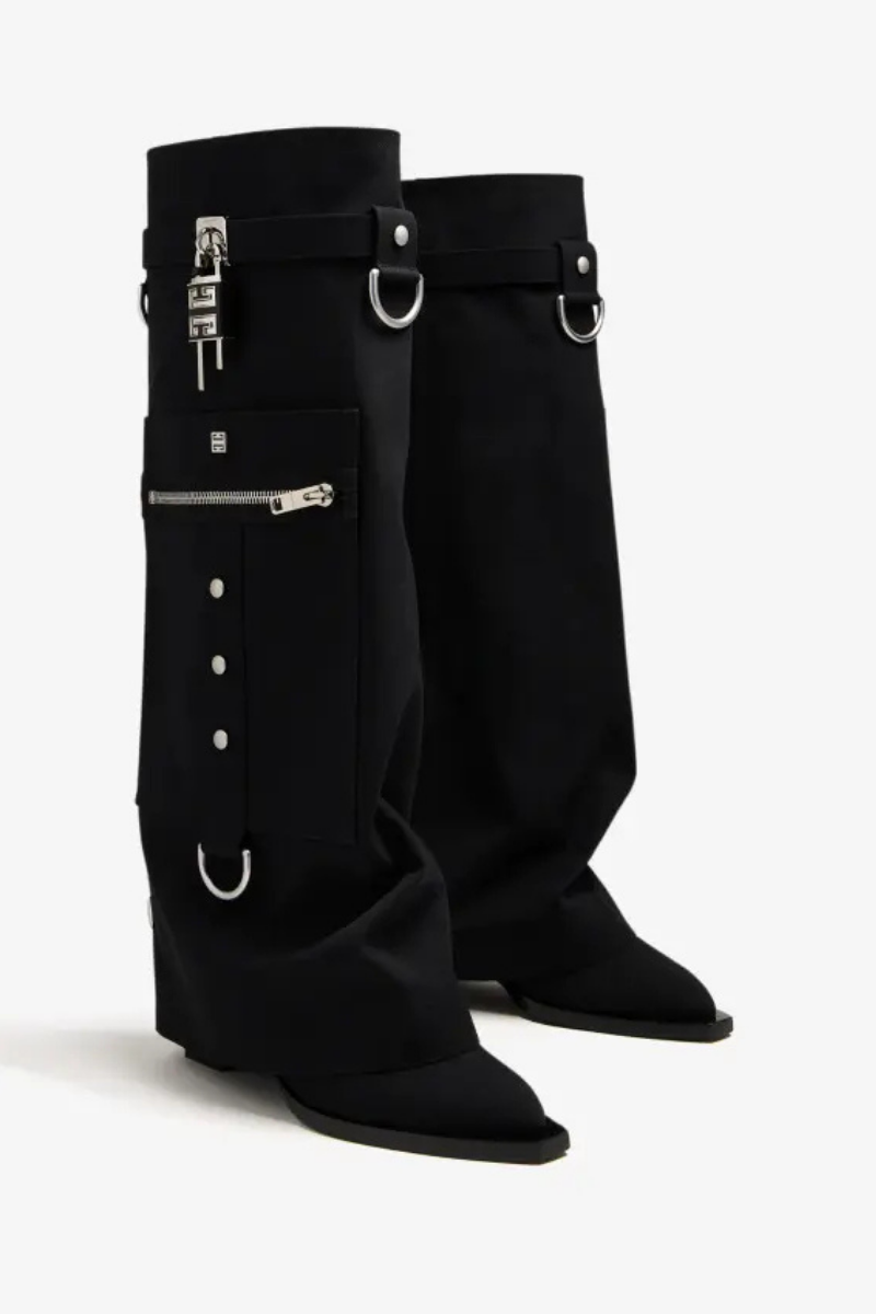 Givenchy Shark Lock Cowboy High Boots 60Mm_Black