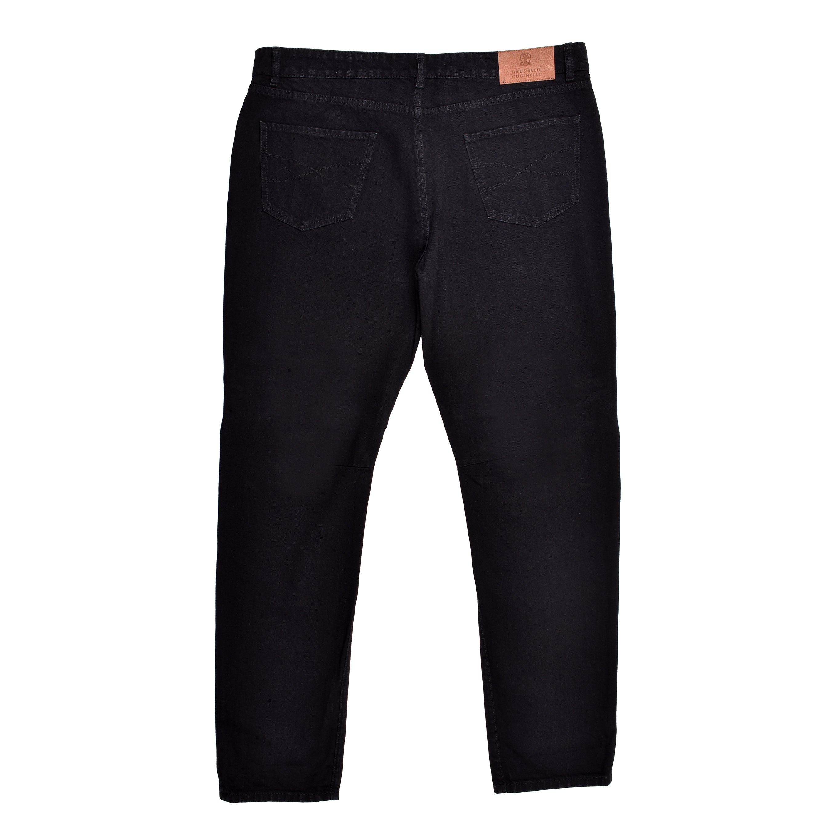 BRUNELLO CUCINELLI MEN'S BLACK FIVE-POCKET DENIM TROUSERS
