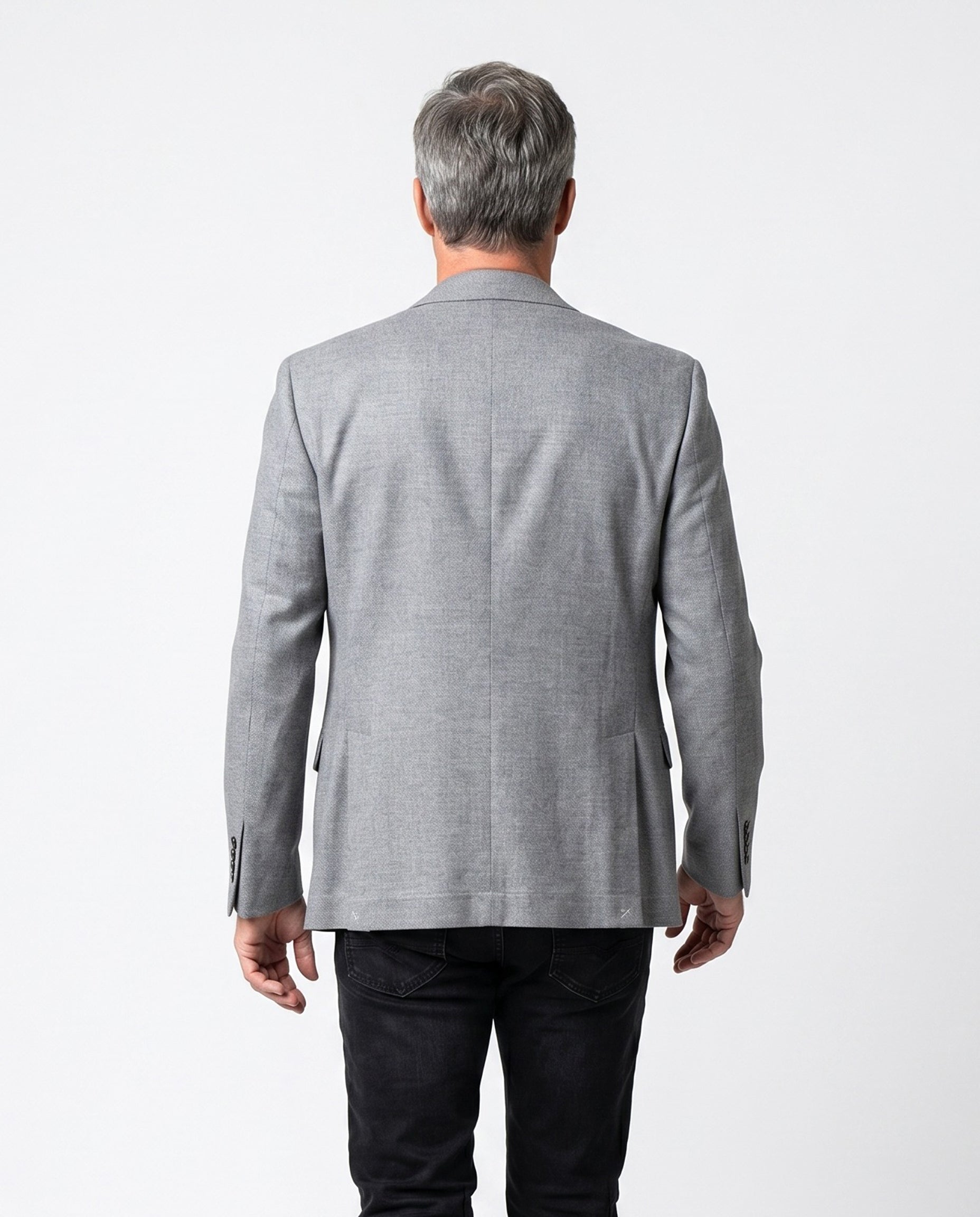 BRUNELLO CUCINELLI MEN'S GREY CASHMERE THREE-BUTTON BLAZER